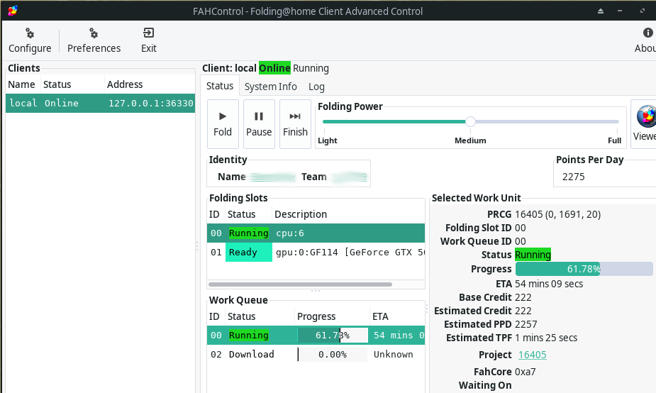 FAHControl Software Screenshot