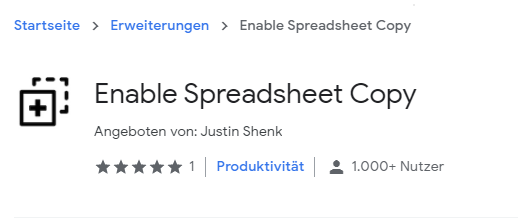 Enable Spreadsheet Copy